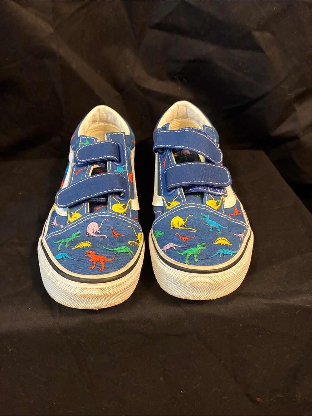 Vans Kids Navy Sneakers with Colorful Dinosaur Print